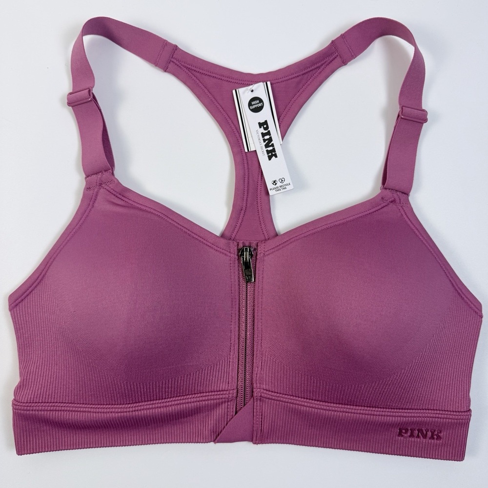 Victoria's Secret PINK Seamless Air Front Close High-Impact Pink Sports Bra S